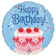 An 18 inch Happy Birthday Cherries on Top Foil Balloon, manufactured by Anagram.