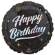 An 18 inch Sparkling Happy Birthday Foil Balloon, manufactured by Anagram.
