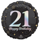 An 18 inch Sparkling 21st Birthday Foil Balloon, manufactured by Anagram.