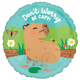 An 18 inch Don't Worry Be Capy Capybara Craze Foil Balloon, manufactured by Anagram.
