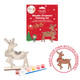 A Christmas Wooden Ornament Painting Set, with a Reindeer Design.