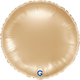 An unpackaged 18" White Gold Round Foil Balloon, manufactured by Grabo.