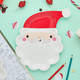 A pack of 8 Santa Shaped Paper Plates.