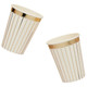 A pack of 8 White & Gold Striped Paper Cups.