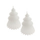 A set of 2 White Christmas Tree Candles.