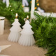 A set of 2 White Christmas Tree Candles.
