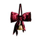 A Burgundy Hanging Velvet Bow with Bell.