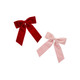 A pack of 6 Pink & Red Velvet Bow Clip Decorations.