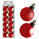 A set of 12 3cm Red Assorted Baubles.