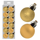 A set of 12 3cm Gold Assorted Baubles.
