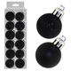A set of 12 3cm Black Assorted Baubles.