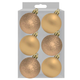 A set of 6 8cm Champagne Assorted Baubles.