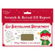 A Christmas Scratch & Reveal Elf Report Card.