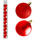 A set of 10 6cm red assorted baubles.