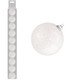 A set of 10 6cm snow white glitter baubles.