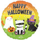 An 18 inch happy Halloween purr-fect party foil balloon, manufactured by Anagram.