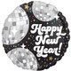 An 18 inch happy New Year disco glamour foil balloon, manufactured by Anagram.