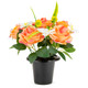 A Two-Tone Coral Orchids & Open Roses Grave Pot.