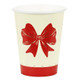 A pack of 6 Red & Beige Bow Paper Cups, manufactured by Partydeco.