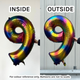 34 inch Anagram Rainbow Splash Number 9 Foil Balloon (1)