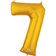 A 34 inch Anagram Gold Number 7 Foil Balloon, manufactured by Anagram. A 34 inch Anagram Gold Number 7 Foil Balloon, manufactured by Anagram.
