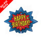14 inch Birthday Superhero Foil Balloon (1) - UNPACKAGED