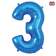 34 inch Oaktree Blue Number 3 Foil Balloon (1)