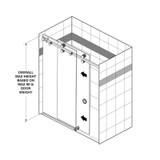 DEN180BSM - FHC/Morse Denali Series 180 Degree Sliding Shower Door Kit - Brushed Stainless - Compare to SER78BS