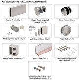 DEN180BSM - FHC/Morse Denali Series 180 Degree Sliding Shower Door Kit - Brushed Stainless - Compare to SER78BS