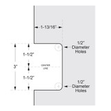 VER0F – Glass Simple Verona Square Profile Wall Mount Hinge, Full Back Plate