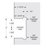 VER0F – Glass Simple Verona Square Profile Wall Mount Hinge, Full Back Plate