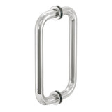 8X8TH – Glass Simple Back to Back Tubular Pull Handle, 8” Center to Center