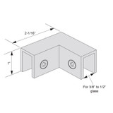 CSO90 - Glass Simple 90° Sleeve Over Glass to Glass Clamp