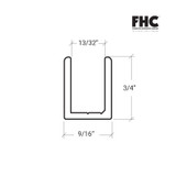 SUCD3812 - FHC Classic U-Channel 3/8" Glass 144" Long - Brushed Nickel - Compare to SDCD3812(IN STORE ONLY)
