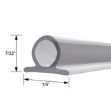 CBSPAT732 – Glass Simple Clear Vinyl Bulb Seal with Pre-Applied Tape, 7/32" Gap, 95” Length