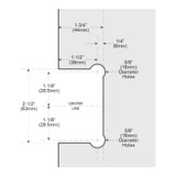 GEN5O - Glass Simple Genesis Square Profile Shower Door Hinge, Offset Back Plate, Factory Set 5 Degree Positive Close