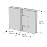 GEN180G - Glass Simple Genesis Square Profile 180 Degree Glass to Glass Shower Door Hinge