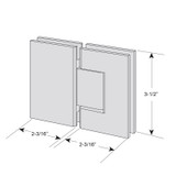 GEN180G - Glass Simple Genesis Square Profile 180 Degree Glass to Glass Shower Door Hinge