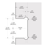 GEN580G - Glass Simple Genesis Square Profile 180 Degree Glass to Glass Shower Door Hinge, Factory Set 5 Degree Positive Close
