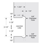 GEN580G - Glass Simple Genesis Square Profile 180 Degree Glass to Glass Shower Door Hinge, Factory Set 5 Degree Positive Close