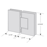 VER180G – Glass Simple Verona Square Profile 180 Degree Glass to Glass Hinge