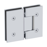 VER580G – Glass Simple Verona Square Profile 180 Degree Glass to Glass Hinge, Factory Set 5 Degree Positive Close