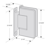 COL0H – Glass Simple Columbia Beveled Profile Wall Mount Hinge, H Back Plate