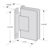 COL0H – Glass Simple Columbia Wall-Mount Shower Door Hinge, H Back Plate, Beveled Profile