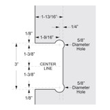 COL0O – Glass Simple Columbia Beveled Profile Wall Mount Shower Door Hinge, Offset Back Plate