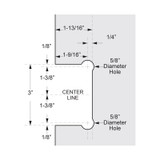 COL180G – Glass Simple Columbia Beveled Profile 180 Degree Glass to Glass Shower Door Hinge with 5 Degree Positive Close Option