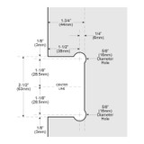 PLA0O - Glass Simple Plato Beveled Profile Shower Door Hinge, Offset Back Plate