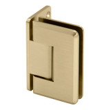 PLA5O - Glass Simple Plato Beveled Profile Wall Mount Shower Door Hinge, Offset Plate, Factory Set 5 Degree Positive Close