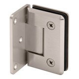 PLA5O - Glass Simple Plato Beveled Profile Wall Mount Shower Door Hinge, Offset Plate, Factory Set 5 Degree Positive Close