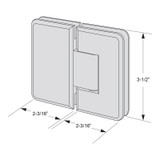 PLA180G - Glass Simple Plato Beveled Profile 180 Degree Glass to Glass Shower Door Hinge